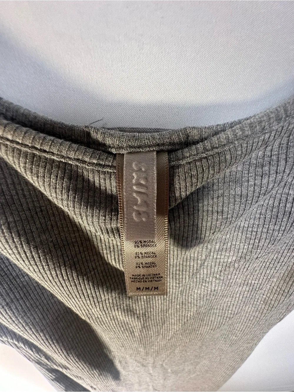 SKIMS Grey Ribbed Spaghetti-Strap Maxi Dress - Picture 3 of 5
